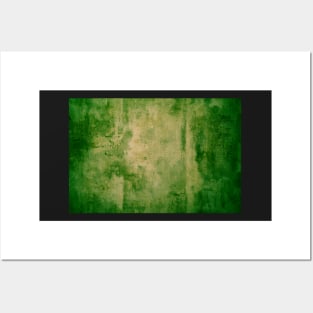 Green grunge textured metal Posters and Art